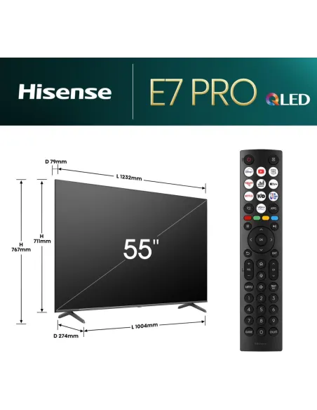 Televisión Hisense 55E7NQ PRO TV Gaming 55" QLED 144Hz