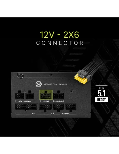 Fuente ATX: MSI MAG A650GLS PCIE5 con PCIe 5.1