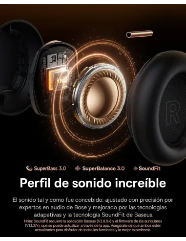 Auriculares Baseus Inspire XH1 Negros con ANC y LDAC