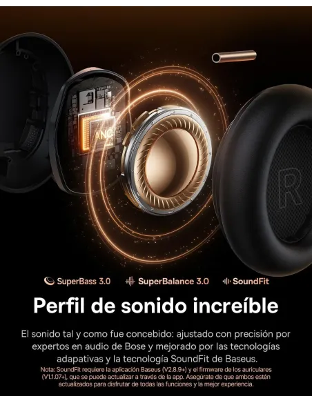 Auriculares Baseus Inspire XH1 Negros con ANC y LDAC