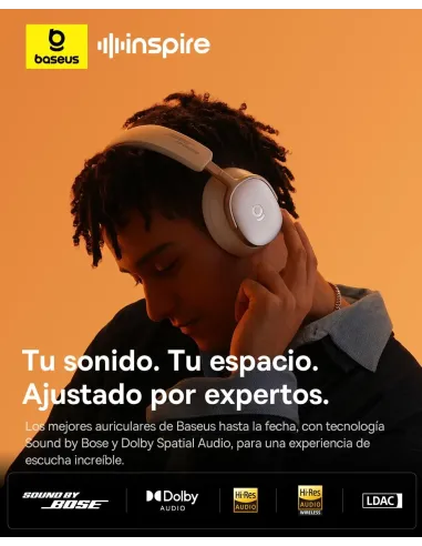 Baseus Inspire XH1 Blancos con ANC y Bluetooth 6.1