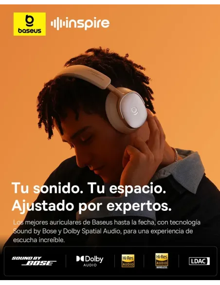 Baseus Inspire XH1 Blancos con ANC y Bluetooth 6.1