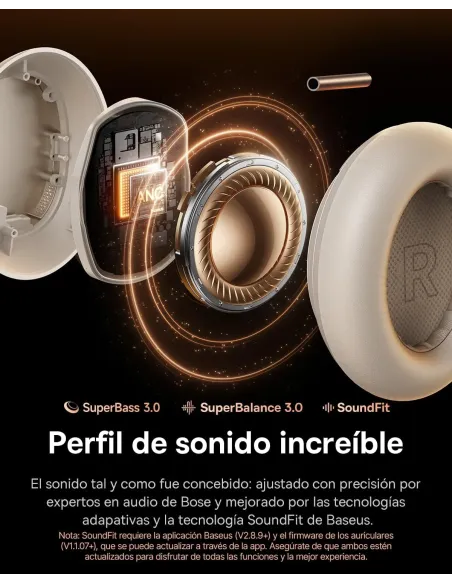 Baseus Inspire XH1 Blancos con ANC y Bluetooth 6.1