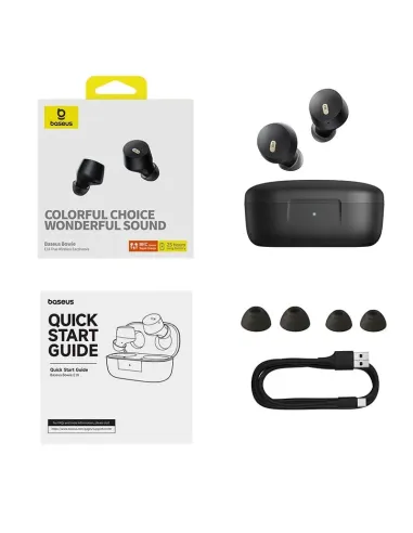 Auriculares Baseus Bowie E18 Negros True Wireless IPX4