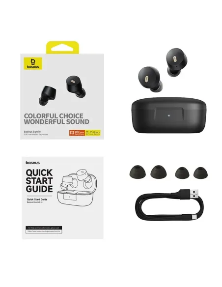 Auriculares Baseus Bowie E18 Negros True Wireless IPX4