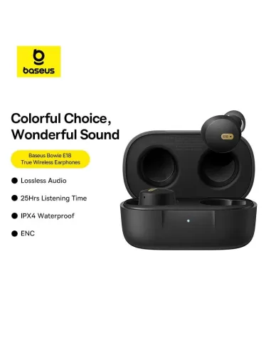 Auriculares Baseus Bowie E18 Negros True Wireless IPX4