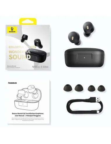 Auriculares TWS Baseus Bowie E18 Blancos IPX4 con USB-C