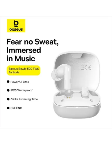 Auriculares Baseus Bowie E20 Blancos TWS Bluetooth 5.3