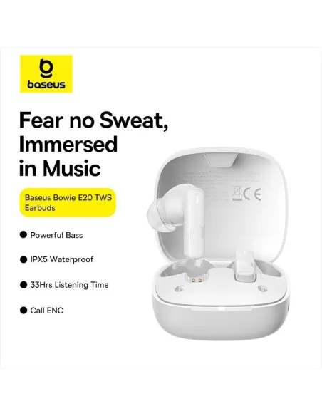 Auriculares Baseus Bowie E20 Blancos TWS Bluetooth 5.3