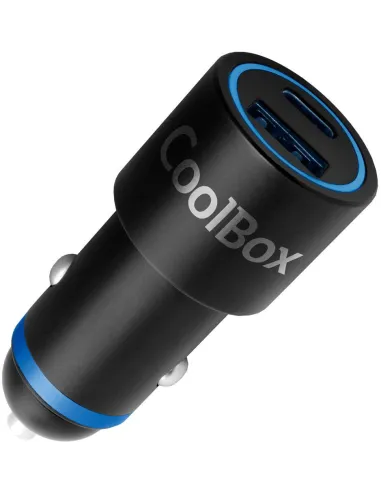 Coolbox COO-CUC-48CA Cargador Para Coche USB-A y USB-C 48W Negro
