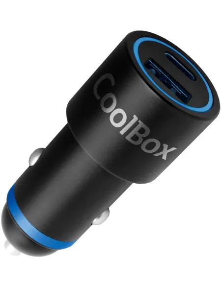 Coolbox COO-CUC-48CA Cargador Para Coche USB-A y USB-C 48W Negro