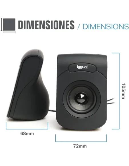 Altavoces 2.0 iggual IGG320716 6W USB y jack 3,5 mm