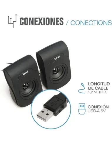 Altavoces 2.0 iggual IGG320716 6W USB y jack 3,5 mm