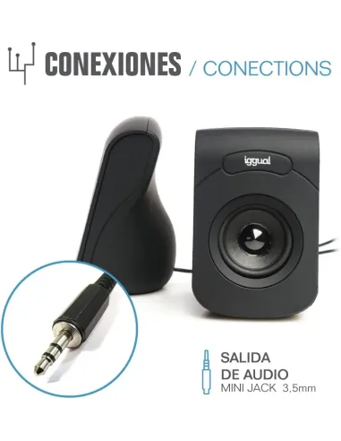 Altavoces 2.0 iggual IGG320716 6W USB y jack 3,5 mm