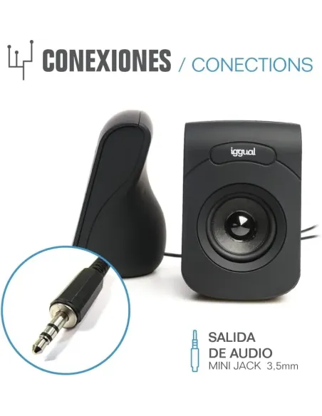 Altavoces 2.0 iggual IGG320716 6W USB y jack 3,5 mm