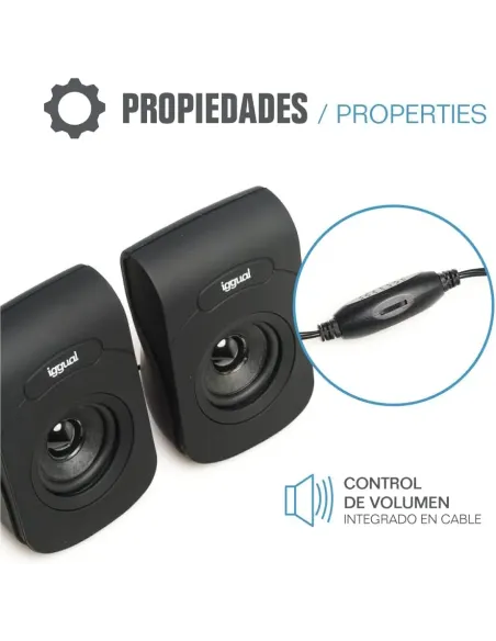 Altavoces 2.0 iggual IGG320716 6W USB y jack 3,5 mm