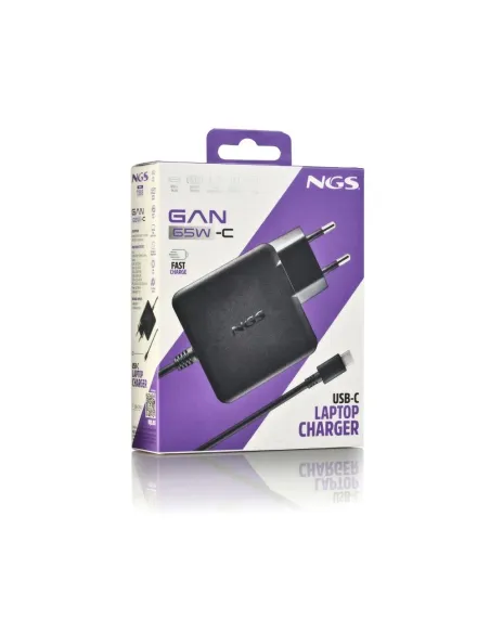 Cargador de Pared USB-C NGS GAN 65W-C con PPS