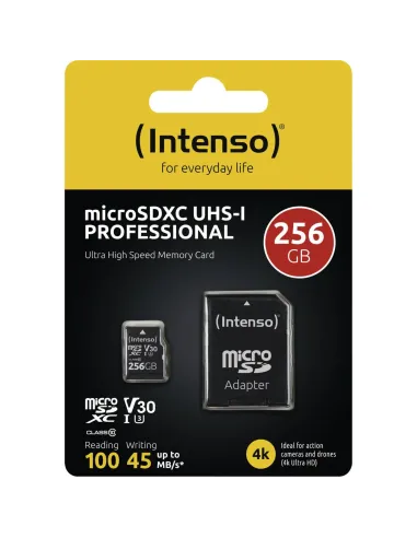Intenso microSDXC UHS-I Professional 256 GB con Adaptador SD