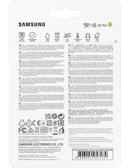Samsung PRO Ultimate 128GB MicroSDXC UHS-I U3 A2 V30 + Adaptador SD