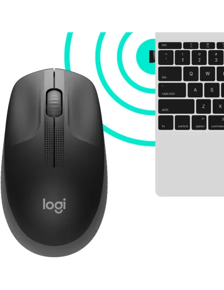 Ratón inalámbrico Logitech M190 Gris Claro con USB-A