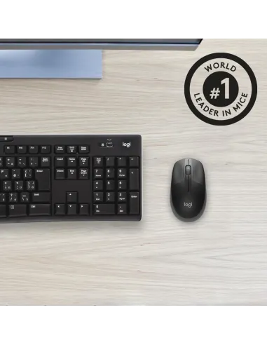 Ratón inalámbrico Logitech M190 Gris Claro con USB-A