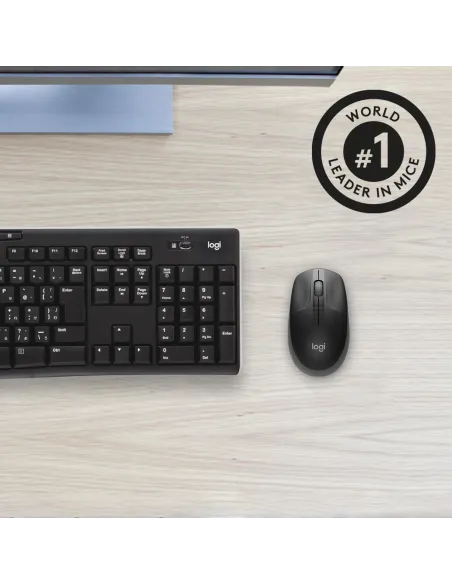 Ratón inalámbrico Logitech M190 Gris Claro con USB-A