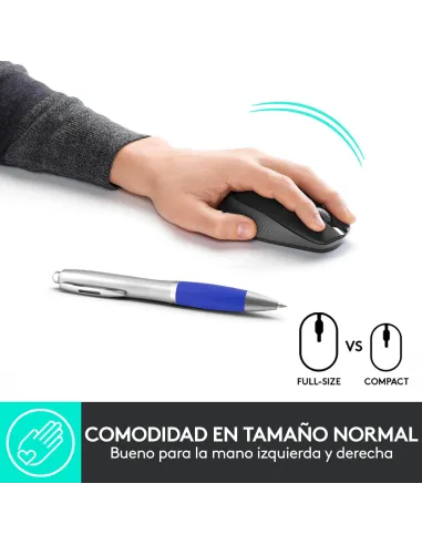 Ratón inalámbrico Logitech M190 Gris Claro con USB-A