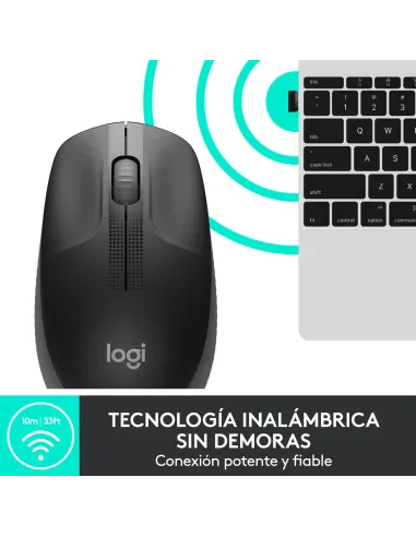 Ratón inalámbrico Logitech M190 Gris Claro con USB-A