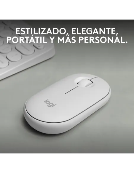 Logitech Pebble Mouse 2 M350s Blanco compacto y silencioso