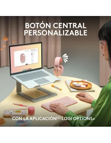 Logitech Pebble Mouse 2 M350s Blanco compacto y silencioso