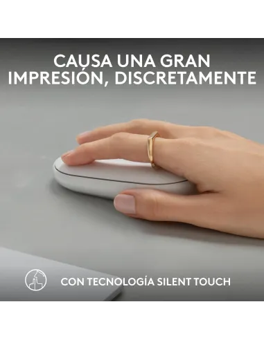 Logitech Pebble Mouse 2 M350s Blanco compacto y silencioso