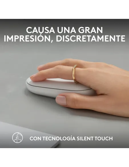 Logitech Pebble Mouse 2 M350s Blanco compacto y silencioso