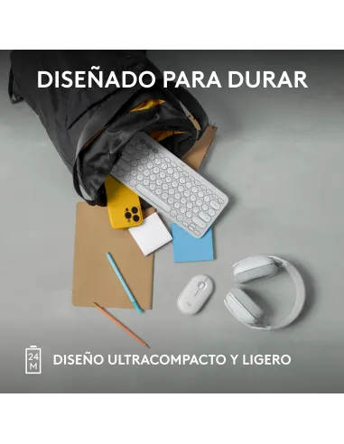 Logitech Pebble Mouse 2 M350s Blanco compacto y silencioso