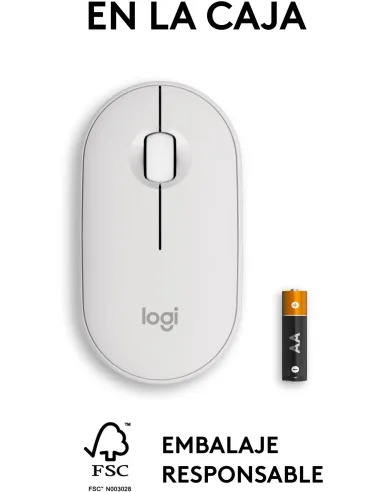 Logitech Pebble Mouse 2 M350s Blanco compacto y silencioso