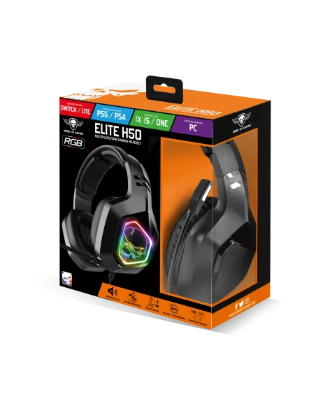 Spirit of Gamer Elite H50 Auriculares Gaming Negros