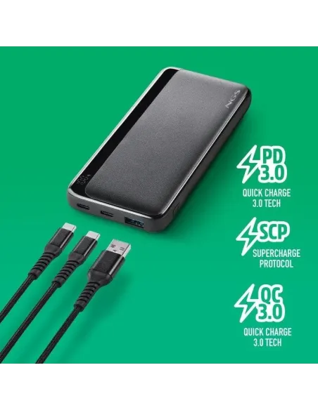 Batería externa NGS Quiz 10 Negro Carga Rápida 22,5W