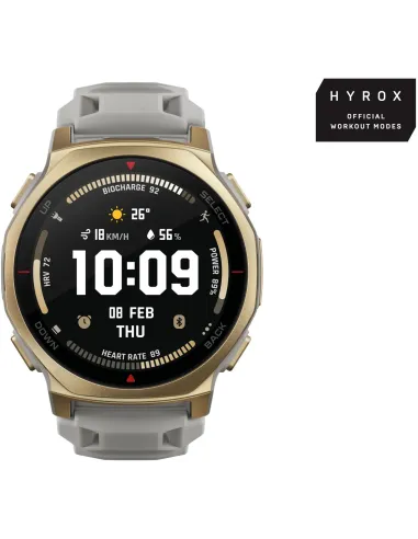 Amazfit T-Rex 3 Pro GPS NFC 44mm Oro AMOLED Correa Gris M Resistente Agua 10ATM SpO2