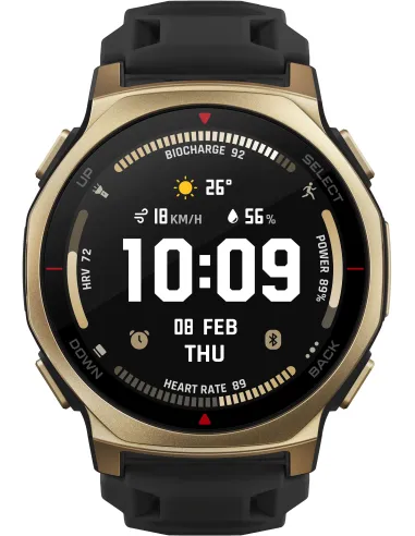 Amazfit T-Rex 3 Pro GPS NFC 44 mm Ártico Dorado AMOLED Oro Negro Resistencia Agua 10ATM+45m SpO2 Pulsómetro