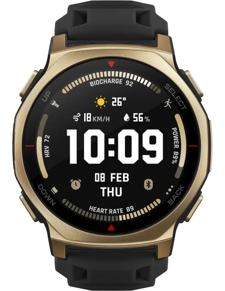 Amazfit T-Rex 3 Pro GPS NFC 44 mm Ártico Dorado AMOLED Oro Negro Resistencia Agua 10ATM+45m SpO2 Pulsómetro
