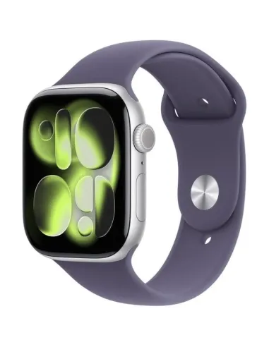Apple Watch Series 11 GPS 46 mm MEVA4QL/A Caja de Aluminio Plata con Correa Deportiva Morado Niebla Lila (talla M/L)