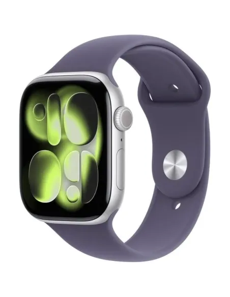 Apple Watch Series 11 GPS 46 mm MEVA4QL/A Caja de Aluminio Plata con Correa Deportiva Morado Niebla Lila (talla M/L)