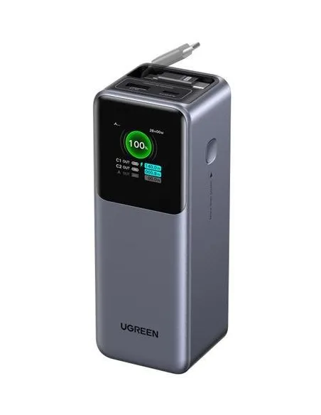 UGREEN 55987B Nexode Power Bank 20000mAh 165W con cable USB-C retráctil