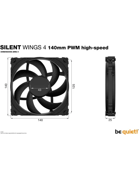 Ventilador PC Be Quiet! Silent Wings 4 140mm Negro
