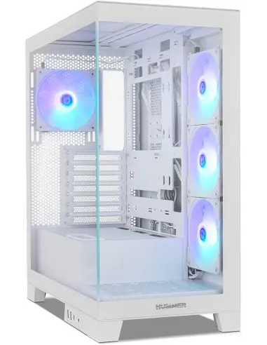 NOX Hummer Galaxy Blanca aRGB Cristal Templado y USB-C 3.0