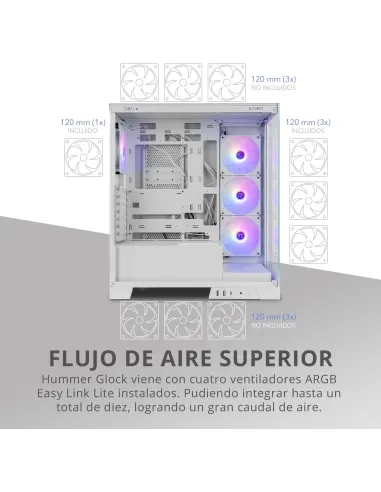 Semitorre ATX NOX Hummer Galaxy Blanca con USB-C