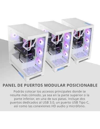 Semitorre ATX NOX Hummer Galaxy Blanca con USB-C