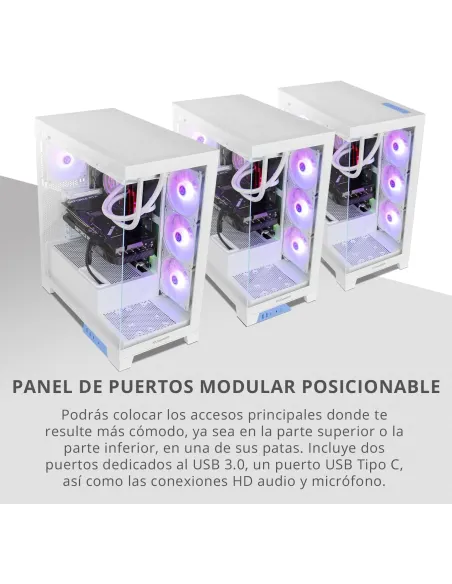 Semitorre ATX NOX Hummer Galaxy Blanca con USB-C