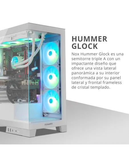 Semitorre ATX NOX Hummer Galaxy Blanca con USB-C