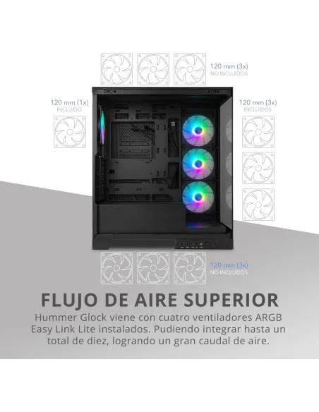 Semitorre ATX NOX Hummer Galaxy Negra con USB-C