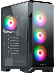Keep Out XC-901 PRO Negra con HUB PWM + aRGB de 6 puertos incluido Torre E-ATX con USB-C-ICACSM0905
